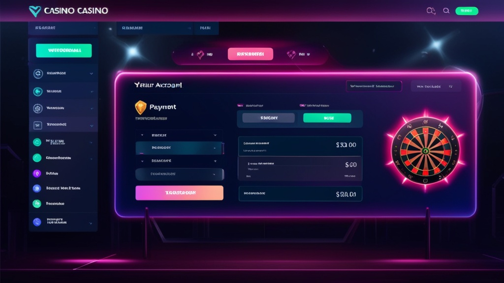 Panel de cuenta con opciones para sacar dinero en Dart Winner
